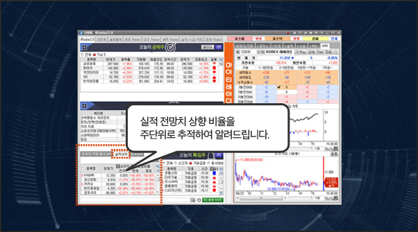 실적 전망치 상향 비율을 주단위로 추적하여 알려드립니다.