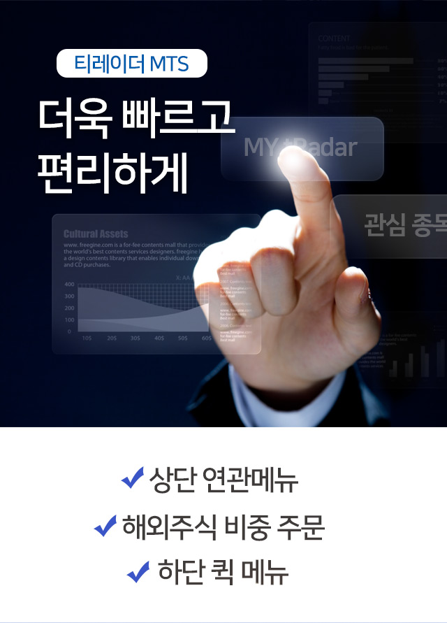 더욱 빠르고 편리하게 -상단 연관메뉴 -해외주식 비중 주문 -하단 퀵 메뉴