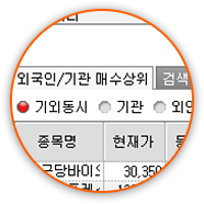 외국인 기관 매주상위 스크린샷